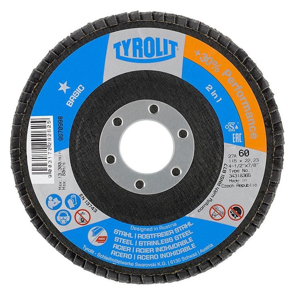 Tyrolit Flap disc 27 cla ø115 x 22,23 mm (49440269)