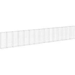 vidaXL Gabionenwand mit Abdeckung Verzinkter Stahl 900x30x150 cm