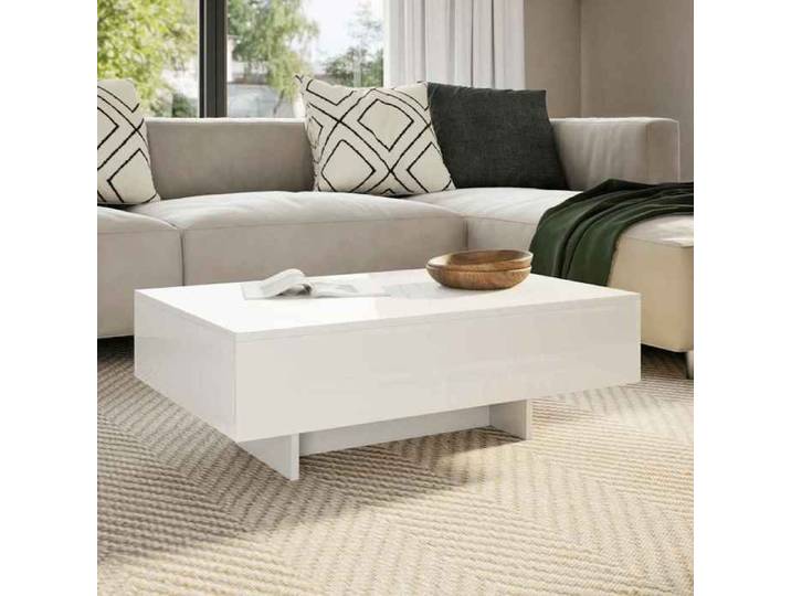 SALE 2026  Table à café Blanche - Table basse Blanche brillant PRO768771517