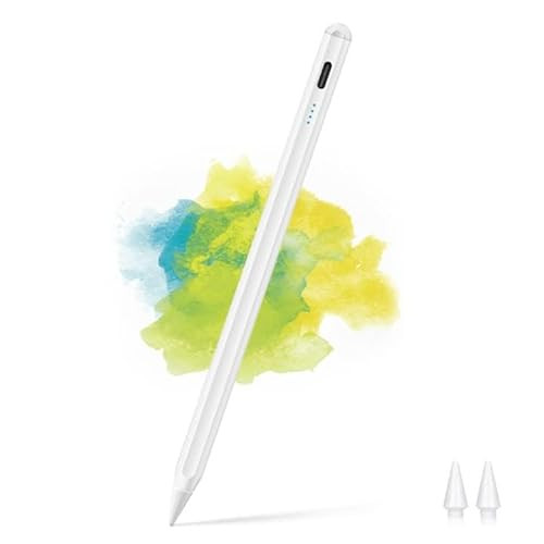 YLSCI Stylus Pen voor iPad, nauwkeurige pen met palm rejection, compatibel met iPad Pro 11/12.9 inch, iPad Air 3e/4e generatie, iPad 6e/7e/8e generatie en iPad Mini 5e generatie, E07, wit