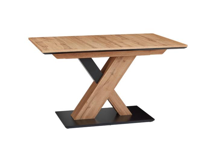 Cantus Esstisch, Schwarz, Eiche, rechteckig, X-Form, Bodenplatte, 85x75.5x130 cm, Esszimmer, Tische, Esstische