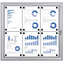 Showdown® Displays S Schaukasten 6x DIN A4 keine-Fach  alusilber