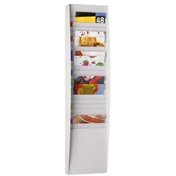 Paperflow Wand–Prospekthalter 25 Fächer »A4« grau, 27.3x112x0.6 cm