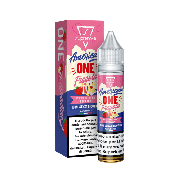 Suprem-e Americanone Fragola Liquido Mini Shot Mix 10ml Pop Corn Burro Fragola
