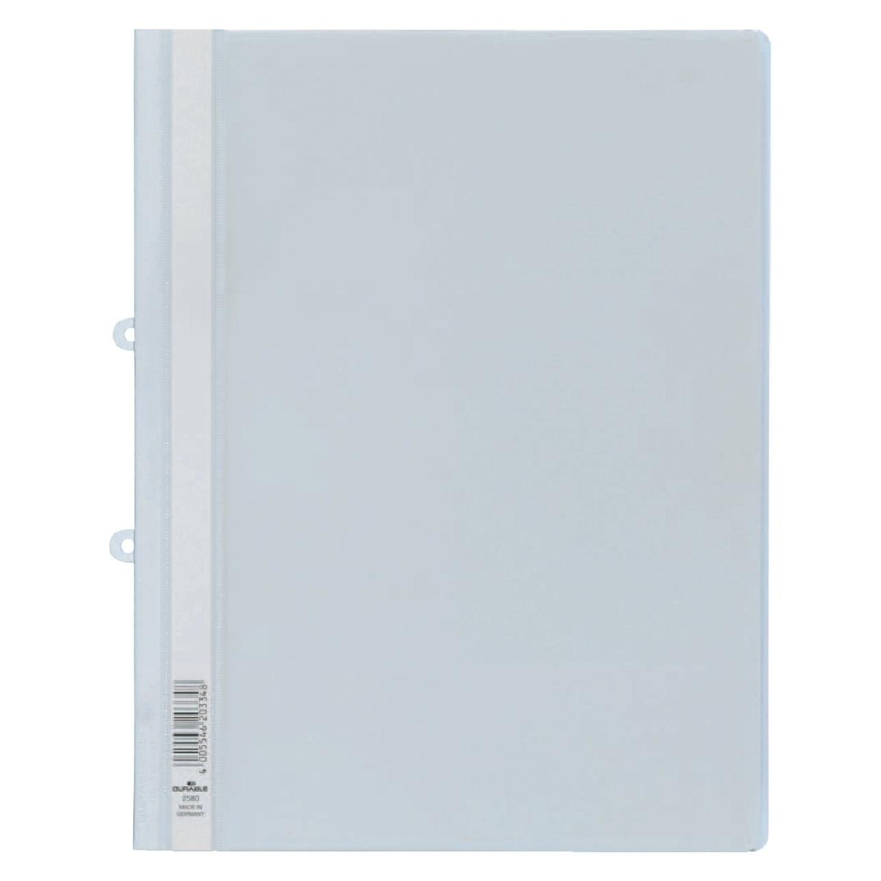 Durable 25 Schnellhefter Kunststoff weiss DIN A4 überbreit (A4, 25x) (258002)