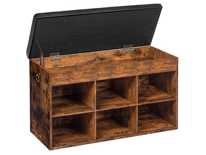 HOOBRO Banc de Rangement Meuble Chaussure Banc à Chaussures avec Siège Rembourré Étagère à Chaussures Porte-Chaussures