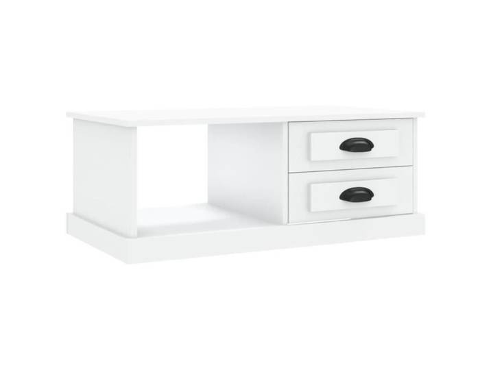 Table basse - GAROSA - 90x50x35 cm - Bois d'ingénierie - Blanc - Design contemporain