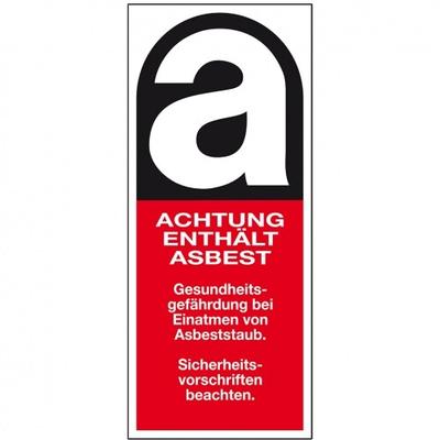 König Werbeanlagen Dreifke® Aufkleber I Gefahrenkennzeichen Achtung enthält Asbest, Typ B, Folie, selbstklebend, 50x120mm