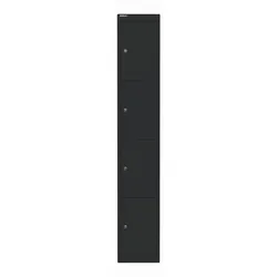 Schließfachschrank Office | 4 Fächer, Tiefe 457 mm - 133 schwarz antibakteriell