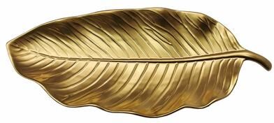 Jiallo "Botanic Collection Titanium Porcelain Leaf Plate 17"""