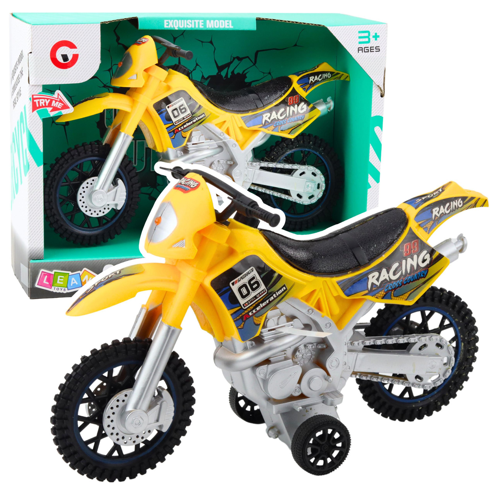 Lean Toys Motocross off-road rijlichten geel