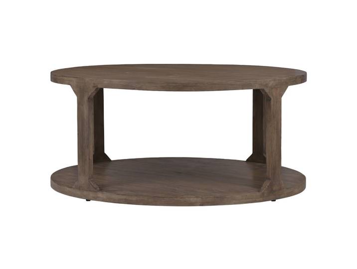 COUCHTISCH Ø100x45 cm rund Natur handgefertigt aus Mangoholz