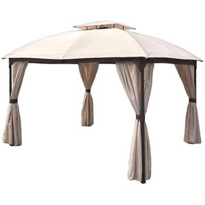 Garden-Pleasure Pavillon PIRES, 507172, beige, 3 x 3,6m, wasserabweisend, Stecksystem