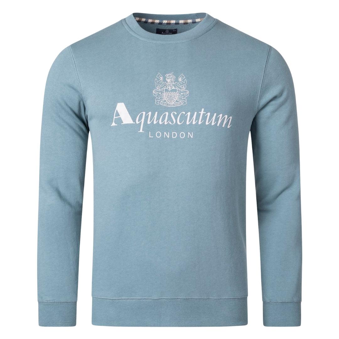 Aquascutum Active - Blaues Sweatshirt mit großem Logo