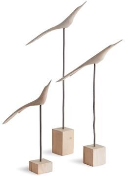 Porch & Petal The Flock, Set Of 3 Whitewash
