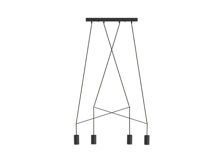 4-lichts hanglamp Imbria zwart Lyora - 9192