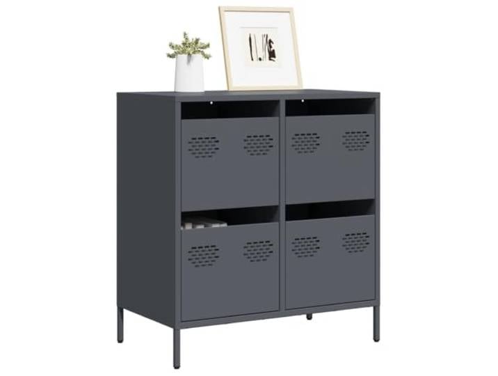 HEFZGDB Anthrazit Sideboard mit Metallfüßen und Schubladen für viel Stauraum aus kaltgewalztem Stahl - Robustes Sideboard für Zuhause, perfekt für Wohnzimmer und Flur