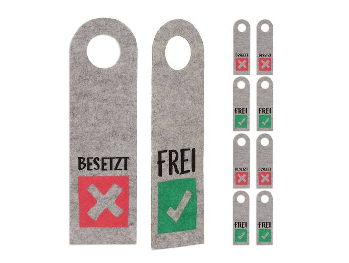 Türschild Besetzt Frei 10er-Set Grün-Rot-Grau