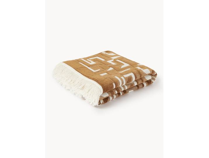 Couvre-lit en jacquard avec franges Fran
