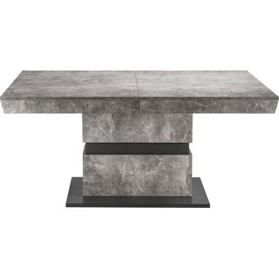 Esstisch BYLIVING "Matthew", grau (betonfarbend), B:140cm H:75cm T:90cm, Tische, Esstisch, mit Auszugsfunktion, Breite 140-195 cm oder 160-215 cm