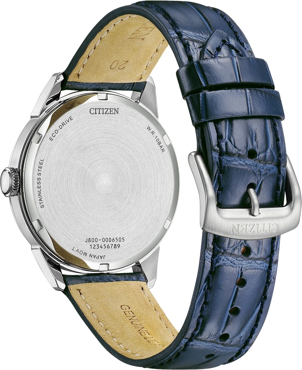 Solaruhr CITIZEN "Eco-Drive Classic ( C7 Design)", blau (blau, silberfarben), Armbanduhren, Herren, Solaruhr, Armbanduhr, Herrenuhr, Lederarmband, analog, Big Date