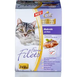 CAT BONBON Feine Filets, Makrele mit Reis, 3 x 85 gr.