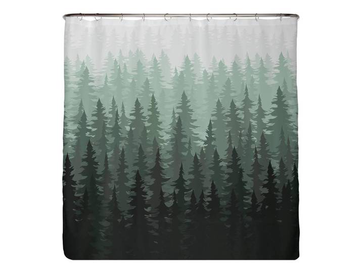 Rideau de douche PS recyclé Sapin Microfibre Vert 200 x 220cm