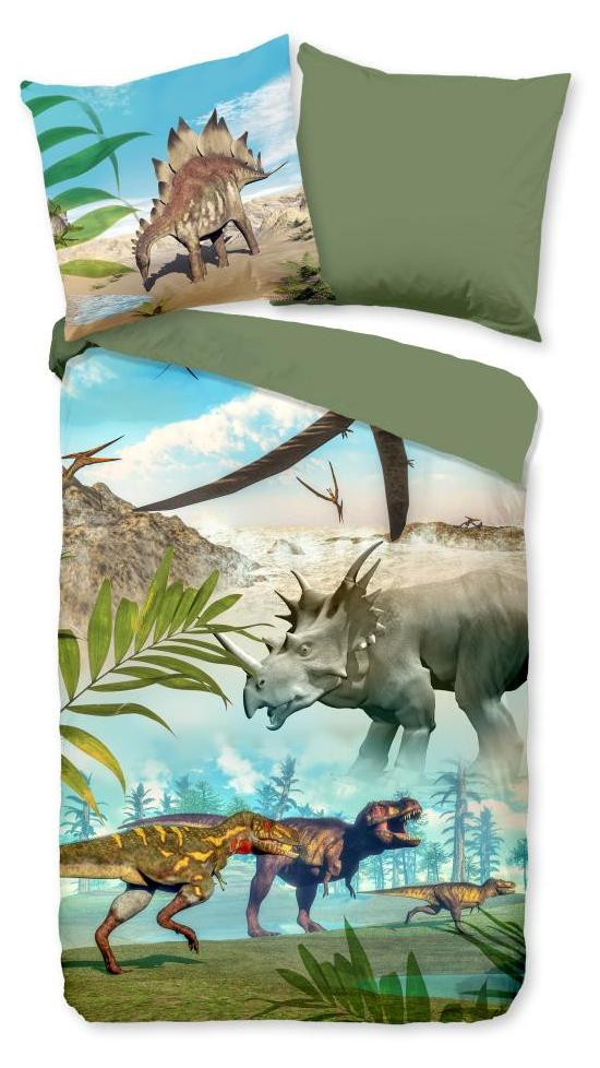 Muller Textil Kinderdekbedovertrek Dinoworld Groen 135 x 200 cm
