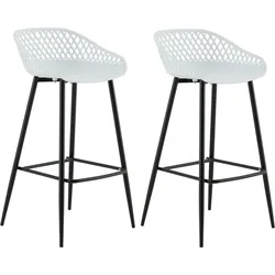 BARHOCKER IREK 2er-Set weiß/schwarz