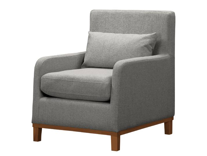 Sessel Grau Flachgewebe Nea Walnuss 70 x 84 x 88cm