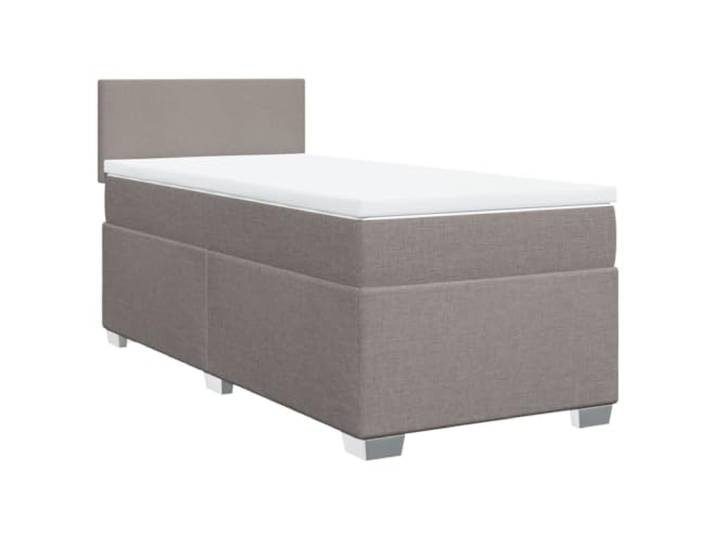 Makastle Boxspringbett mit Matratze Taupe 90x200 cm Stoff Taschenfederkernmatratze