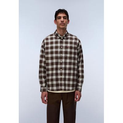 Karohemd NAPAPIJRI "G-EOS LS FLANNEL CHECK CIB", Herren, Gr. 3XL, N-Gr, braun (check cib), Obermaterial: 100% Baumwolle, Hemden Karohemd, sportlicher Stil, aus Baumwolle, auch in großen Größen