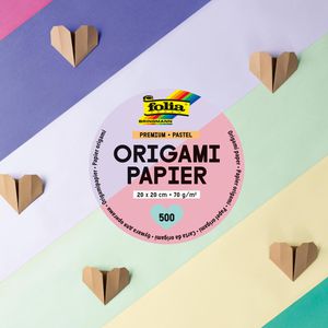 Folia Faltblätter 89970 Premium Pastell, 20 x 20cm, 70g/m², 10 Farben sortiert, 500 Blatt