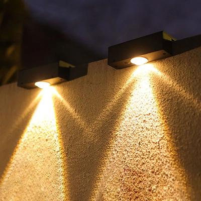 Uplift Treasures Ultra Bright Solar LED Outdoor Wall Lamp warm 2 Pcs