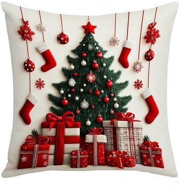 Multicon Wholesale Hub Snowman Print Linen Plush Throw Pillowcase Christmas Happy New Year Decor a