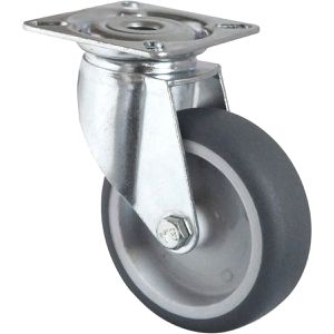 CASCOO Apparaterolle Serie P2T2, mit Anschraubplatte, 75mm Ø, Tragkraft 75 kg, Lenkrolle aus TPE