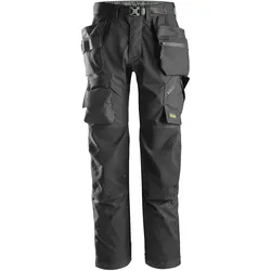 Snickers FlexiWork, Bodenleger-Arbeitshose+ mit Holstertaschen 88 schwarz-schwarz