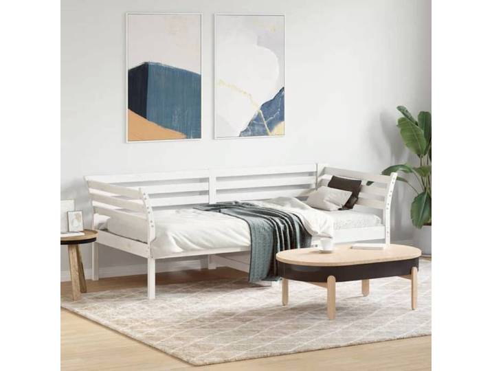 Lit simple-Banquette lit/Lit de jour-sans matelas- Lit de jour sans matelas blanc 90x190 cm - bois de pin massif 70180