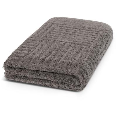 Duschtuch ROSS "CARRE", grau (flanell), B:70cm L:140cm, Frottier, Frottier, Handtücher, 100% Baumwolle, Rippenstruktur, große Farbauswahl