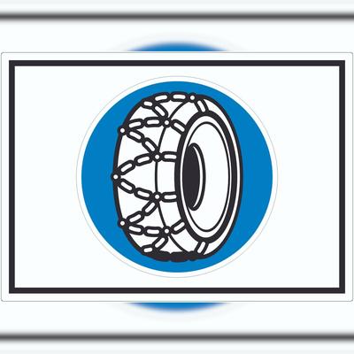 HB-Druck Schneekettenpflicht Symbol Aufkleber A0 (841x1189mm)