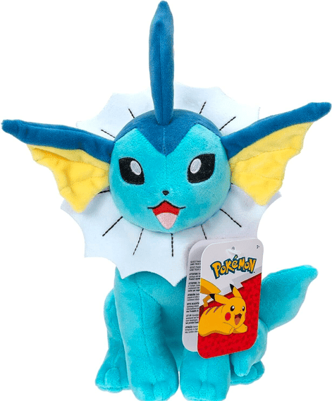 Pokémon Vaporeon 8-Inch Plush by Jazwares - Officially Licensed Soft Toy - Blue - 20 cm / 8 in