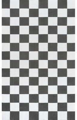 JONATHAN Y Bishop Geometric Checker Foldable Waterproof Reversible Plastic Straw Outdoor Rug