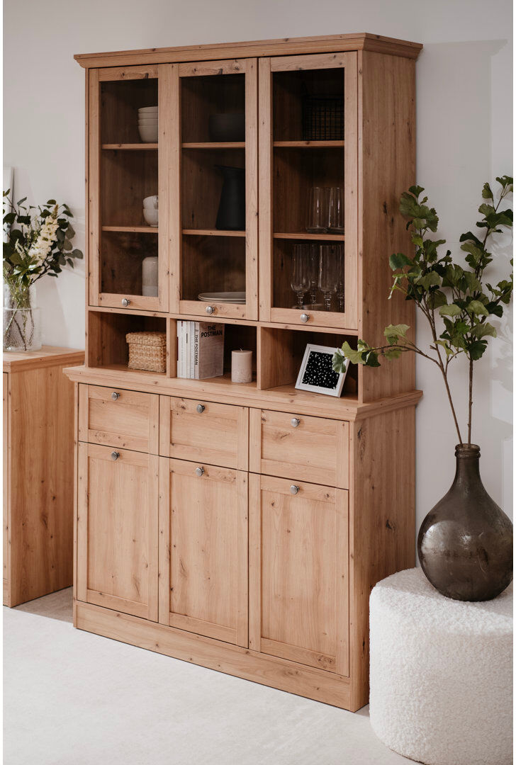 Alpen Home Chouhan Display Cabinet Artisan oak 200cm H X 120cm W X 40cm D