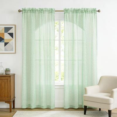 Awesome Home Crinkle Sheer Rod Pocket Pair