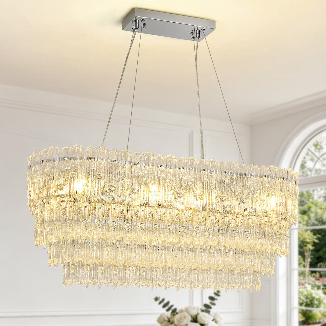 Canora Grey 8 - Light Chandelier Chrome 25cm H X 81cm W X 31cm D