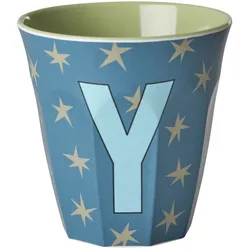 RICE Melamin Buchstabenbecher Stars, Y
