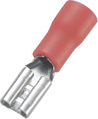 TRU Components 745098 Flachsteckhülse Steckbreite: 2.8mm Steckdicke: 0.5mm 180° Teilisoliert Rot 100St.