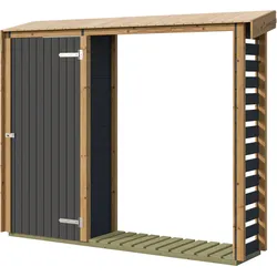 Weka Killarney Holzregal 250/300 cm anthrazit/ eiche hell lasiert Killarney Gr. 2 & Gr. 3 - Holzregal 250 cm