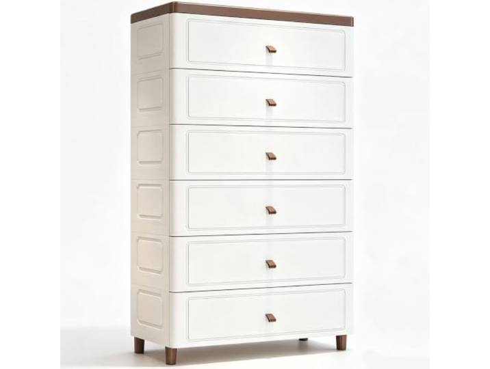 Kommode Weiße Mehrschichtige Schubladen Kompakte Platzsparende Aufbewahrungseinheit mit Mehreren Stauräumen Schlafzimmermöbel Schminktische für Wohnzimmer, Flur, Büro und Schrank 60cm,6 Layers