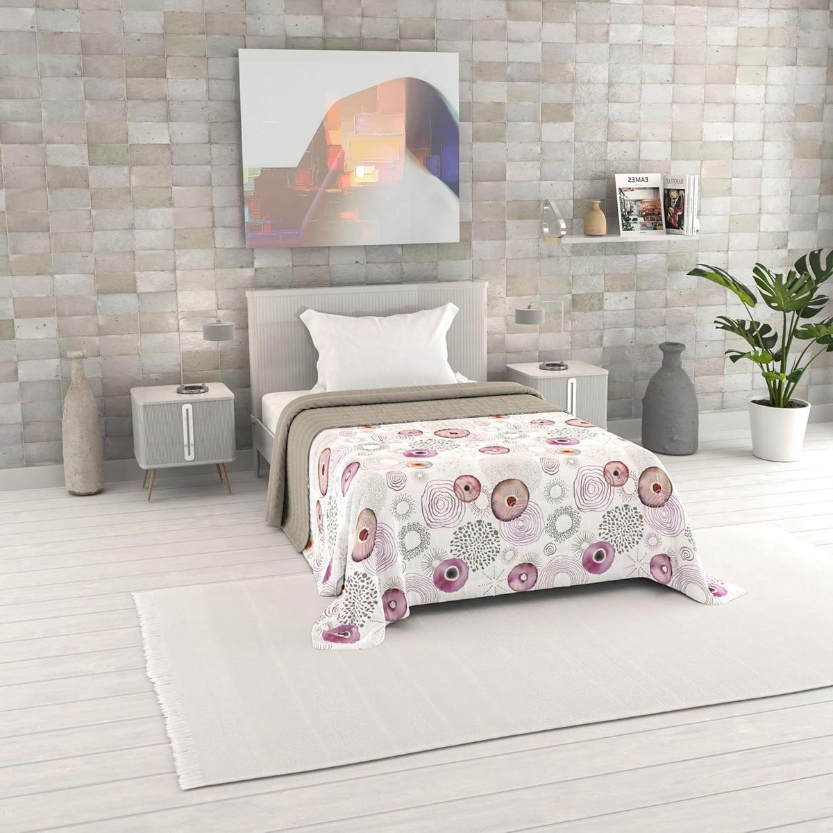 Morfeo Zomerdekbed Bedsprei van Microvezel in Perzik - 220 x 270 cm